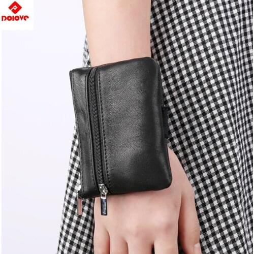 Fashion Vintage genuine leather wallet men movement key holder organizer women multifunction covers zipper key case bag