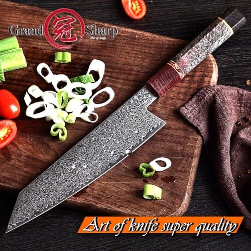 Chef Knife 8 inch Japanese Damascus Steel 67 layers Kitchen Knives ECO Friendly Cooking Tools Wood Handle Home Tool Sushi Making