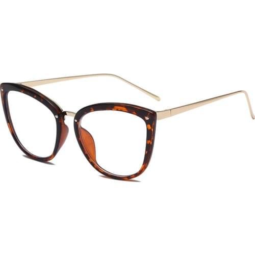 Imwete Half Metal Frames Anti Blue Light Glasses Women Vintage Eyeglasses Ladies Cat Eye Computer Eyewear Myopia Optical Frame