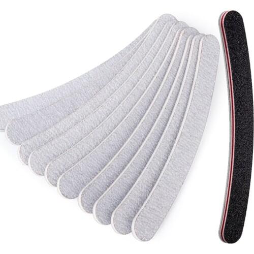 Artlalic Grey Emery File 50pcs/lot Emery Board Grey Sandpaper Nail Files for Nail Art Tools Curve