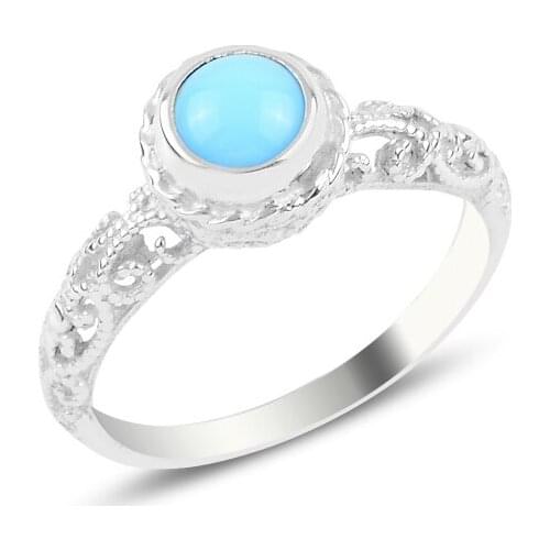 Silver 925 Set Light Blue Zircon Engagement Ring