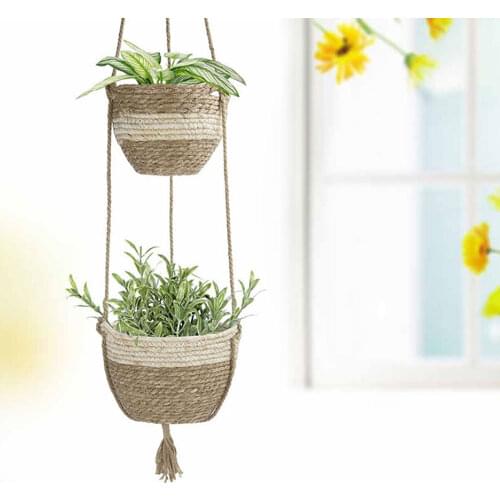 Nordic Plant Storage Basket Garden Plants Hanger Flower Pot Holder Hanging Home Balcony Garden Embellishment Wall Art Decoration