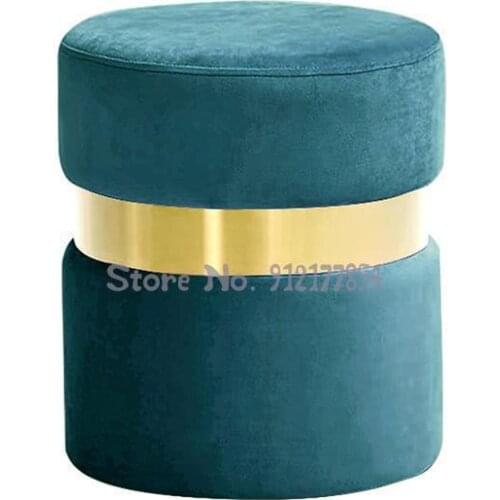 Modern Nordic Light Luxury Round Stool Ins Net Red Footstool, Shoe Changing Stool, Fabric Dressing Sofa Stool, Pier