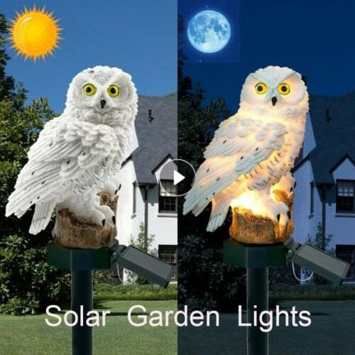 LED Solar Lamps Outdoor Garden Waterproof Owl Shape Sculpture Light Solar Light Novelty Night Lights Yard Lawn Path Lighting