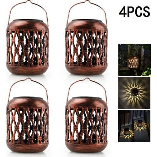RGB LED Lantern Solar Lights Outdoor Warm Light Solar Lamp Portable Candle Garden Decorative Porch Yard Landscape Lighting