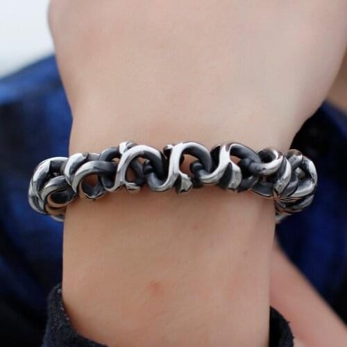 Choose 13mm 8.66'' heavy 84g Pure stainless steel shiny skull link chain bracelet women men jewelry Punk Hip-Hop jewelry