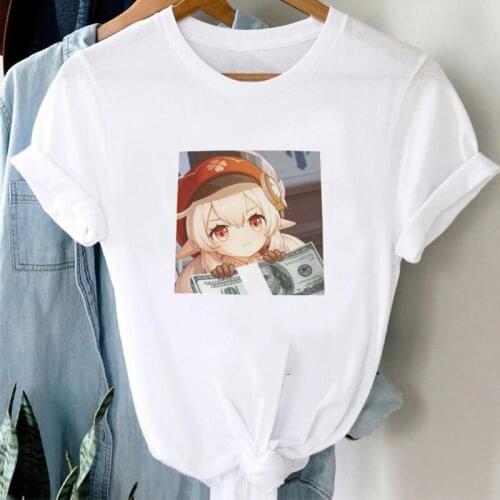 Woman Tshirts Tops New Game Genshin Impact Klee Rinted Plus Size S-2xl Femme T-shirts Janpanese Style Anime Oversized T Shirt