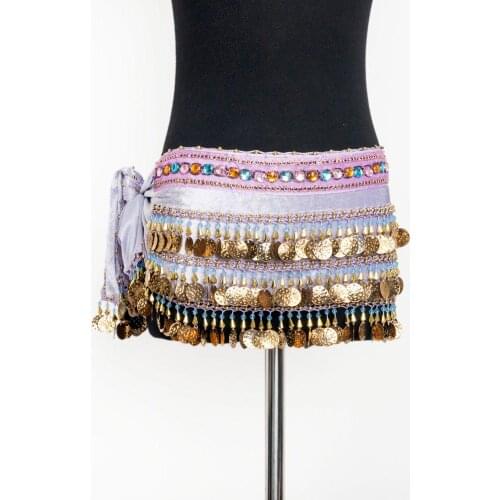 Women Belly Dance Hip Scarf Performance Outfits Skirt Festival Clothing hanging coin Tribal dance wear belly dance costome 9791