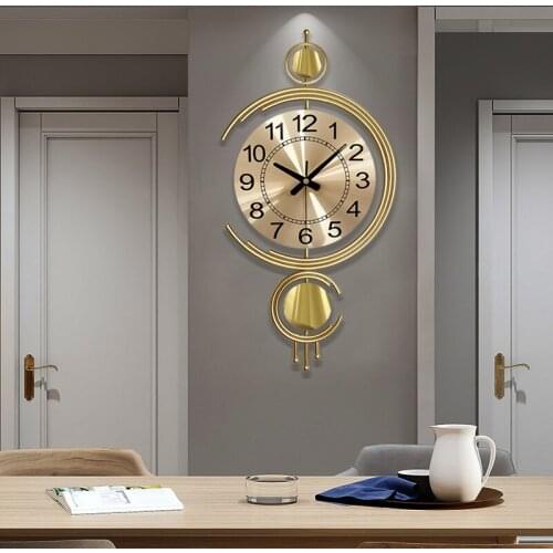 Gold Large Wall Clock Electronic Creative Living Room Wall Clock Kitchen Gold Luxury Reloj De Pared Home Decoration BA60WC