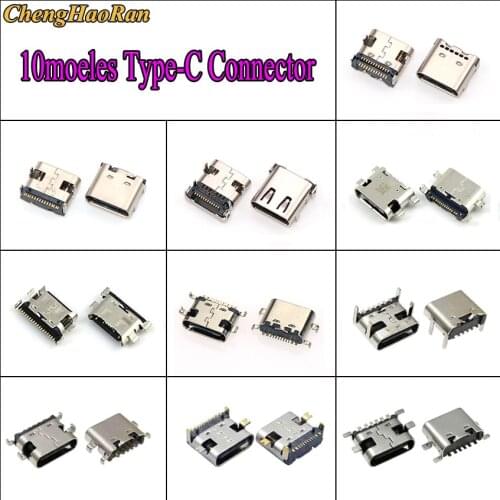 10Models For Samsung Xiaomi Huawei ZTE Sony Micro USB Type C Female jack Connector Charging Dock port Plug Type-C Socket