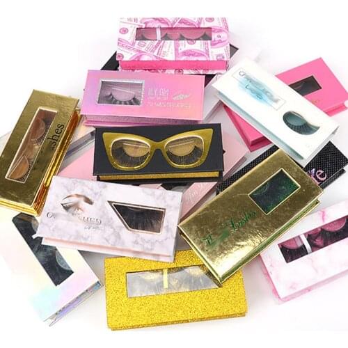 100PCS customzied high quality Reusability mink eyelashes box do your own style and logo with text insdie and back with DHL/UPS