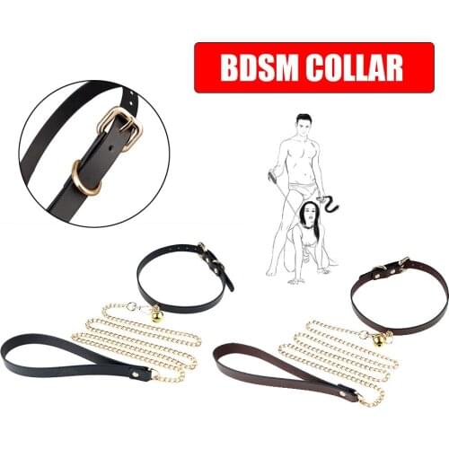 2 Colors Luxury Bell Collars Erotic Bondage Genuine Leather Choker Sex Accessories BDSM Restraint 18+ Sex Toys For Woman Couples