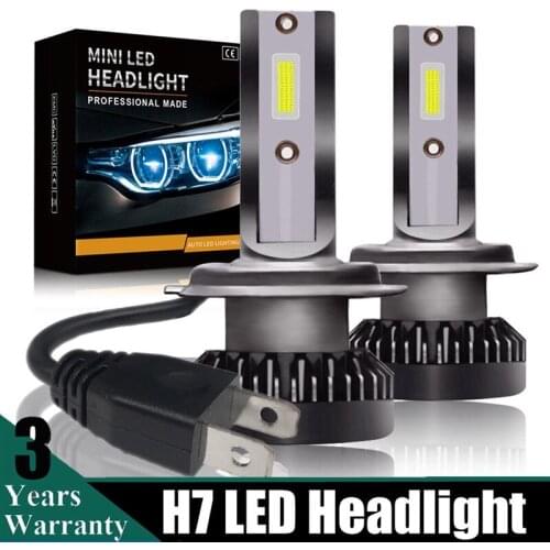 2PCS H7 MINI Car LED Headlight Kits 8000LM Hi-Low Beam Bulbs 6000K White