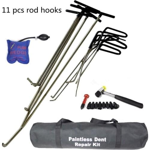 Car Crowbar Pump Wedge Rods Hooks Dent Repair Dent Removal Paintless Tools 15pcs/Set