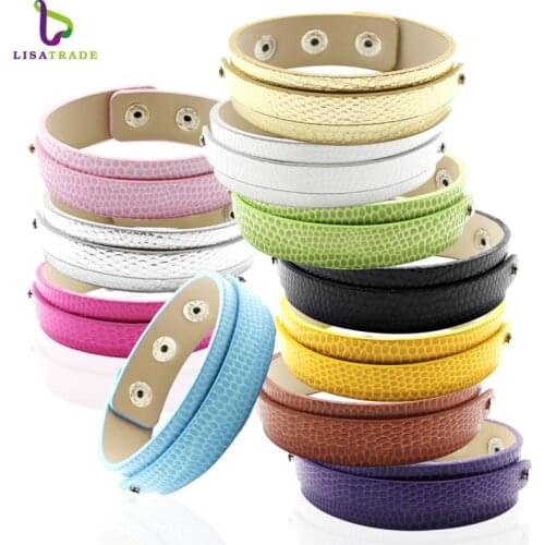 18+8MM PU Leather Wristband Bracelets " Can Choose the Color" (10 pieces/lot) DIY Accessory bracelets for slide charm/LSBR014*10