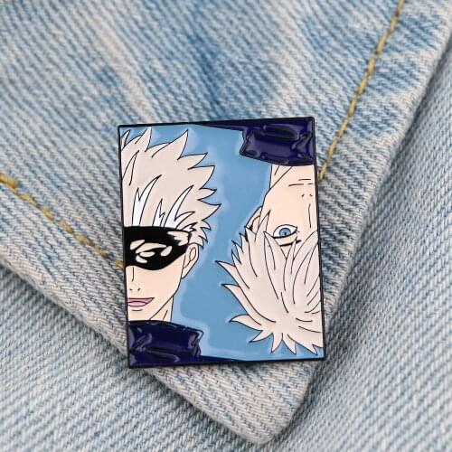 LT614 Japanese Anime Icons Jujutsu Kaisen Gojo Satoru Enamel Pins and Brooches Fashion Lapel Pin Backpack Bags Badge Gifts