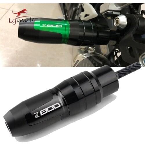 For Kawasaki Z800 Z800E Newest Version Motorcycle CNC Black Aluminum Crash Pad Exhaust Slider proctection Crash Protector
