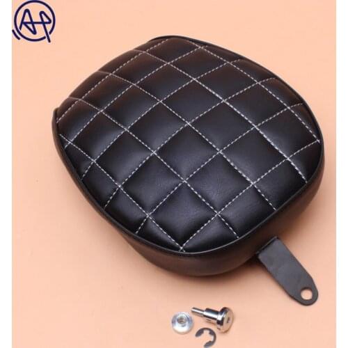 Black Square Motorcycle Diamond Passenger Rear Seat Pad Leather Pillow for Harley Sportster XL 1200 883 72 48 2010-2015