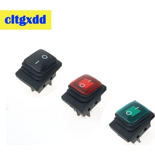 Cltgxdd 1pc On Off 4 pin Sealed Waterproof Auto Boat Marine Toggle Rocker Switch Button With LED 16A 250V 20A 125V/AC 39*28mm