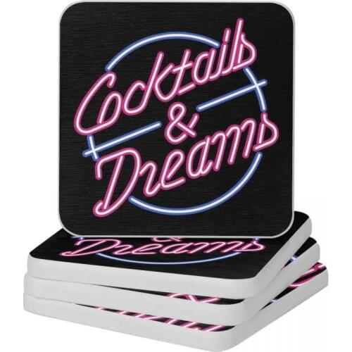 Cocktails Dreams Diatom Square Round Shape Coaster Resistant Water Cup Bonsai Mat Soap Toothbrush Pad Wholesale 10x10cm