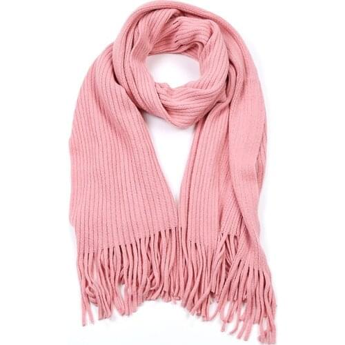 DANKEYISI Solid Pure Color Winter Warm Women Scarves Long Tassel Scarf Lady High Quality Female Shawl Hot Sale Men Scarf
