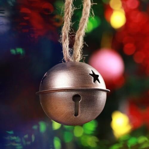 Noel Decor Christmas Tree Ornaments Metal Bells Jingle Rose Gold Iron Bells Home Decor Hanging Pendant Festive Party DIY Crafts