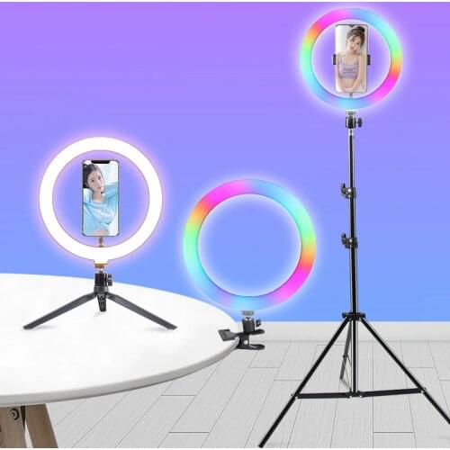 Photo LED Selfie Fill Ring Lights 10inch Dimmable Camera Phone 26CM Ring Lamps With Stand Tripod For Makeup Video Live Studio
