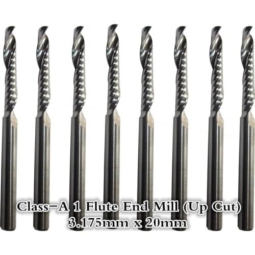 3.175mm*20mm,Freeshipping,CNC wood tool,carbide End Mill,woodworking insert router bit,Class-A 1 flute end mill,MDF,PVC,Acrylic