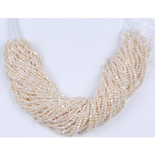 Hot Sale Fine White Natural Freshwater Baroque Pearl Strand Good Luster For Jewelry Making DIY Bracelet Necklace