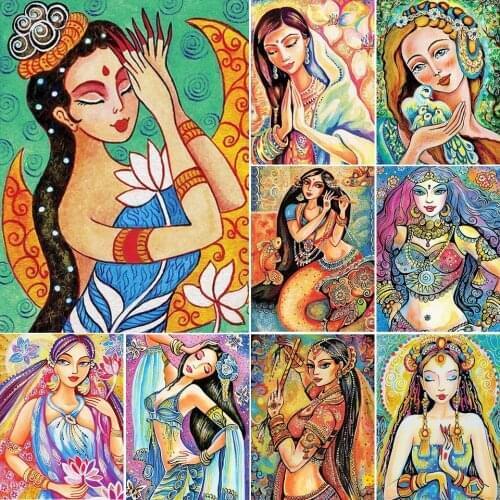 5D Diy Diamond Painting Woman Cartoon Cross Stitch Kit Full Drill Square Embroidery Mosaic Art Picture of Rhinestones Decor Gift