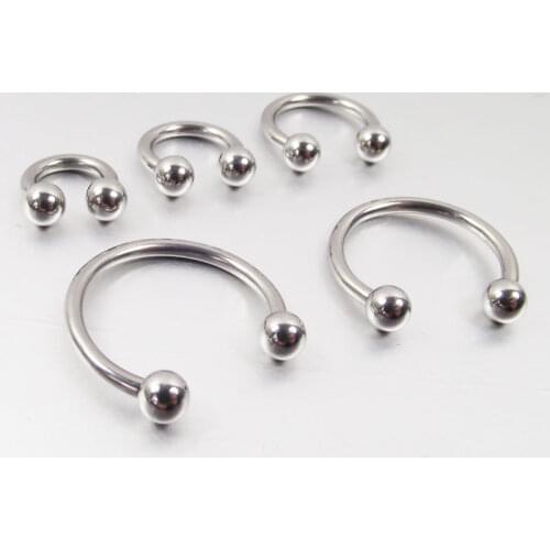 SaYao 14G 16G Big Size Stainless Steel Circular Barbells Horseshoe Lip Ring,Nose Ring Body Piercing Jewelry Tragus Earring