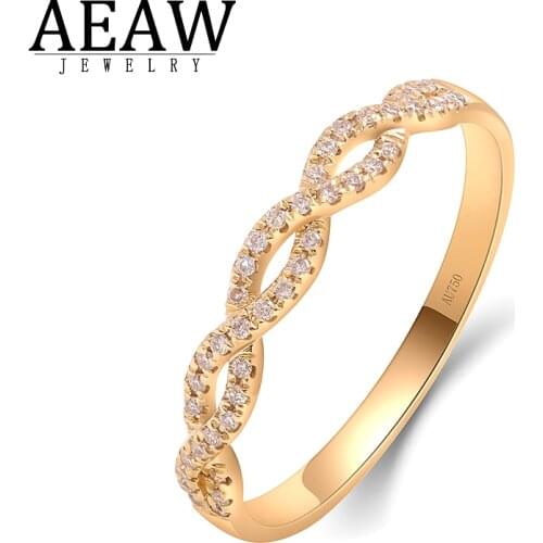 Solid 14K Yellow Gold 100% Real Round Cut Natural Diamond Ring 0.172CTW For Women Fine jewelry Certificated