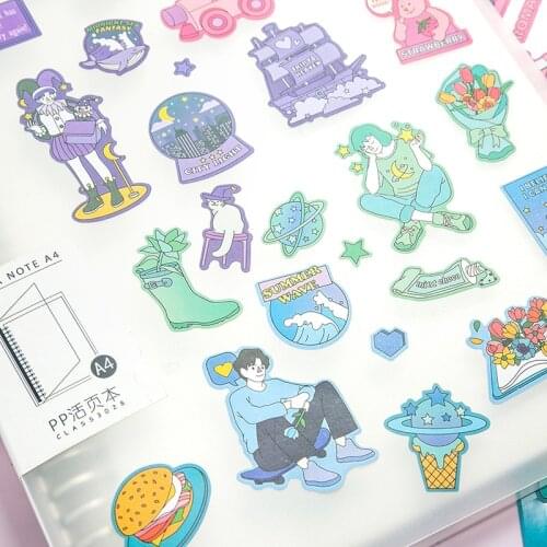 Korean Ins Cartoon Cute Stickers Labels Phone IPad Hand Account Creative Personalized Diy Collage Decorative Sticker Stationery