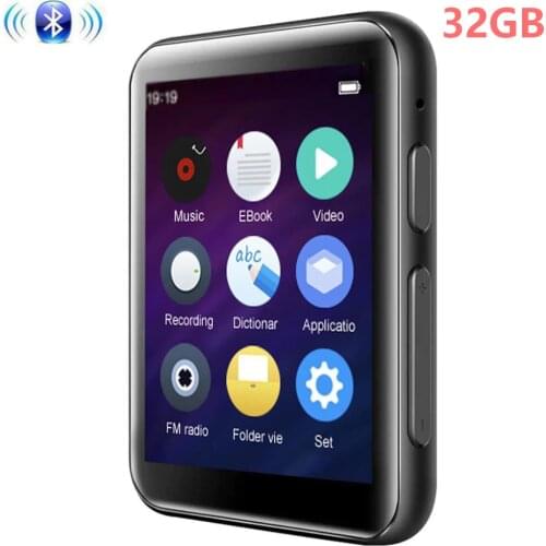 32GB MP4 Player with Bluetooth 2.4 inch Full Touch Screen HiFi Lossless Metal Video Player with Speaker, FM Radio/Voice Recorder