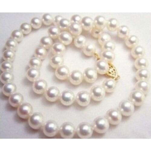 NEW 9-10MM NATURAL WHITE SOUTH SEA AAA+ PEARL NECKLACE 18 INCH 14k YELLOW GOLD