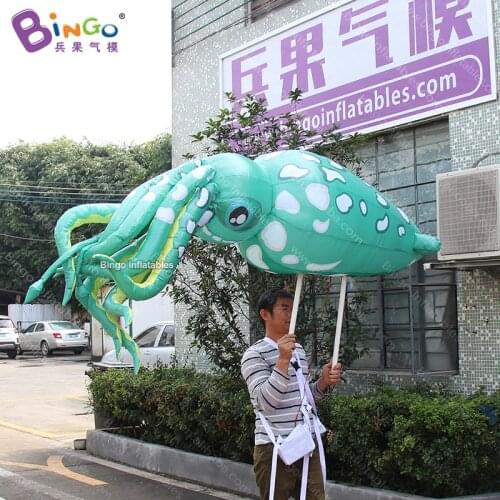 Personalized 2.4 meters big green inflatable cuttlefish / cuttlefish walking costume inflatable toys