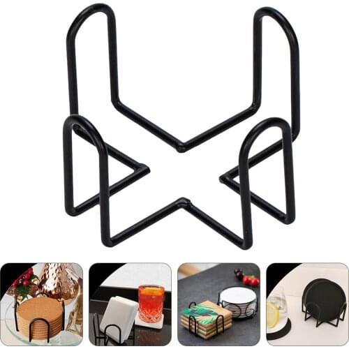 Cup Mat Storage Rack Kitchen Rack Kitchen Organizer Iron Storage Rack Coaster Holder Iron Round Tray Cup Mat Organizer