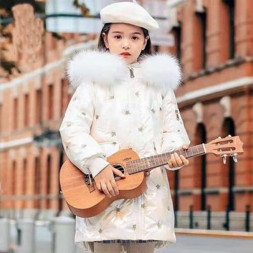 2021 New Girls Bright Face Shiny Stars Beautiful Down Padded Jacket Coat