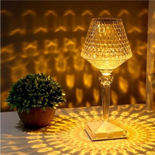 Remote Controller Crystal Diamond Table Lamp Touch Sensor Desk Lamp For Home Restaurant Cafe Decoration Portable LED Night Light