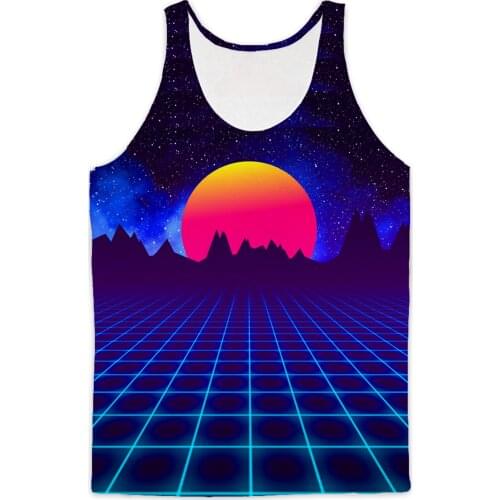 REAL American SIZE Future Retro Game fashion 3D Sublimation Print Tank top - plus size 4XL 5xl 6XL