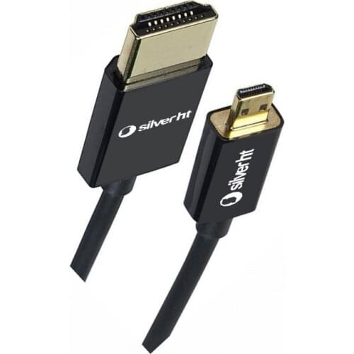 SilverHT 93641-1.5 m (HDMI, M/M) super slim MicroHDMI Cable, black color