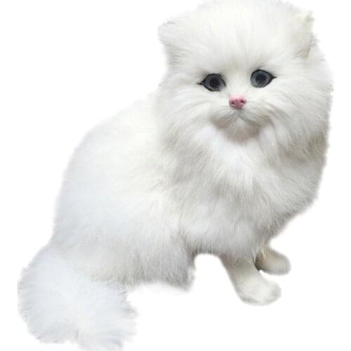 Cute Persian Cat 18cm Super Lovely Plush Funny Soft Stuffed Lifelike Standing White Cat Dolls Toy Kids Girls Christmas Gifts