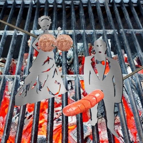 Steel Hot Dog/Marshmallow Roasters Funny Metal Craft Skewer Stick Barbecue Fork for Campfire,Bonfire and Grill Novelty Women Men