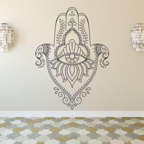 Bohemian Style Wall Stickers Hamsa Hand Yoga Fatima Vinyl Decals DIY Bedroom Livingroom Decal home decoration Stickers HY351