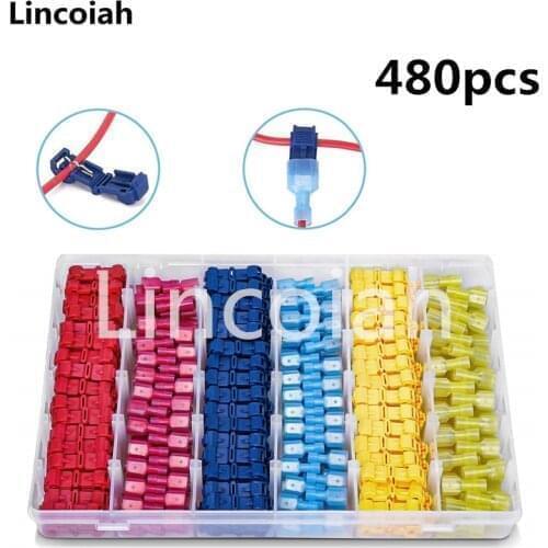 T-Tap Wire Connectors Self-Stripping Quick Splice Electrical Wire Terminals Insulated Male Disconnect Spade Lock Cable clamp