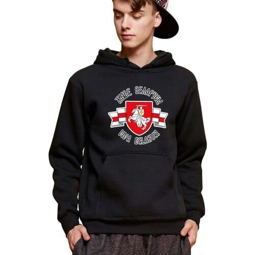 Unisex Cotton Fleece Hoodeds Belarus Pogonya White Red White Flag Protest Symbol Mens Tops Hoodie Gift Women Soft Fashion Jacket