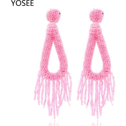Tassel Drop Dangle Women Jewelry Earrings Fashion Multicolored Pompom Earrings Trendy Statement Earrings Rope