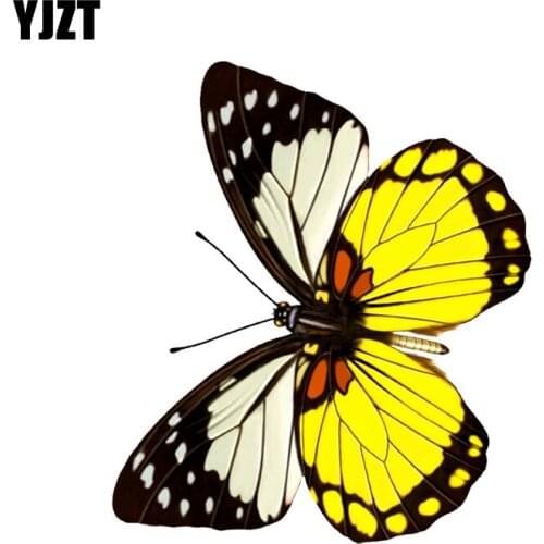 YJZT 10.9CM*12.6CM Colorful Fashion Butterfly PVC Motorcycle Car Sticker 11-00680