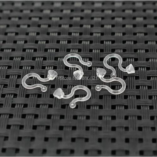 Invisible Clip on Earrings Findings Plastic Resin Clear Non-pierced Earring Components Ball Pins 4mm Rhinestone DIY Making