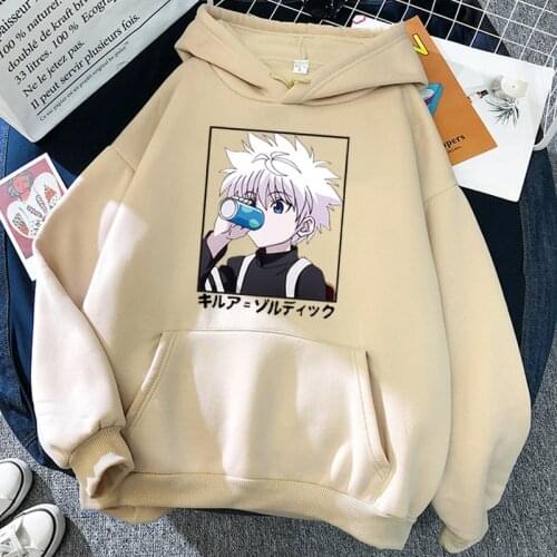 Winter Hunter x Hunter Cosplay Killua Zaoldyeck Hoodie Unisex Anime Long Sleeve Loose Hooded Sweatshirt Autumn Hoody Pullover